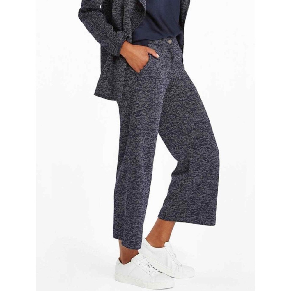 Nic + Zoe Twiggy Trouser Size‎ Small Wide Crop Leg Navy
